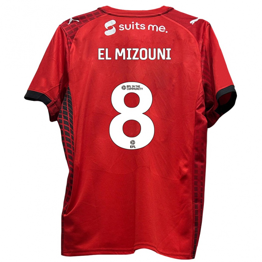 גברים כדורגל Idris El Mizouni #8 אדום שחור ג'רזי ביתית 2025/26