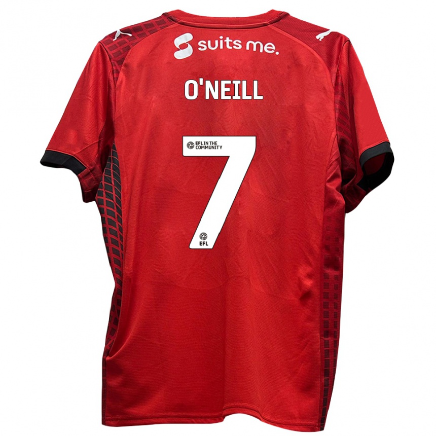 גברים כדורגל אולי אוניל #7 אדום שחור ג'רזי ביתית 2025/26