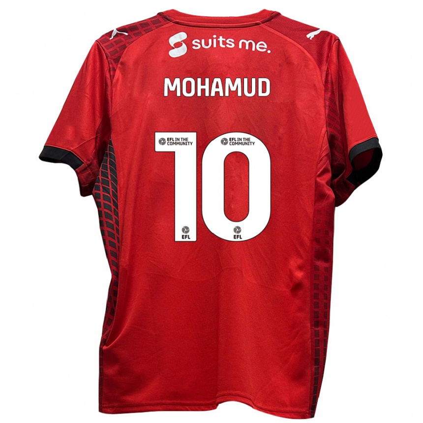 גברים כדורגל Abdi Mohamud #10 אדום שחור ג'רזי ביתית 2025/26