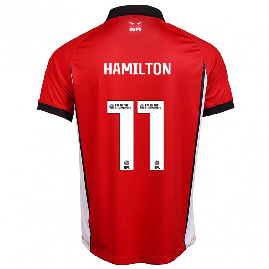 גברים כדורגל אית'ן המילטון #11 אדום לבן ג'רזי ביתית 2025/26