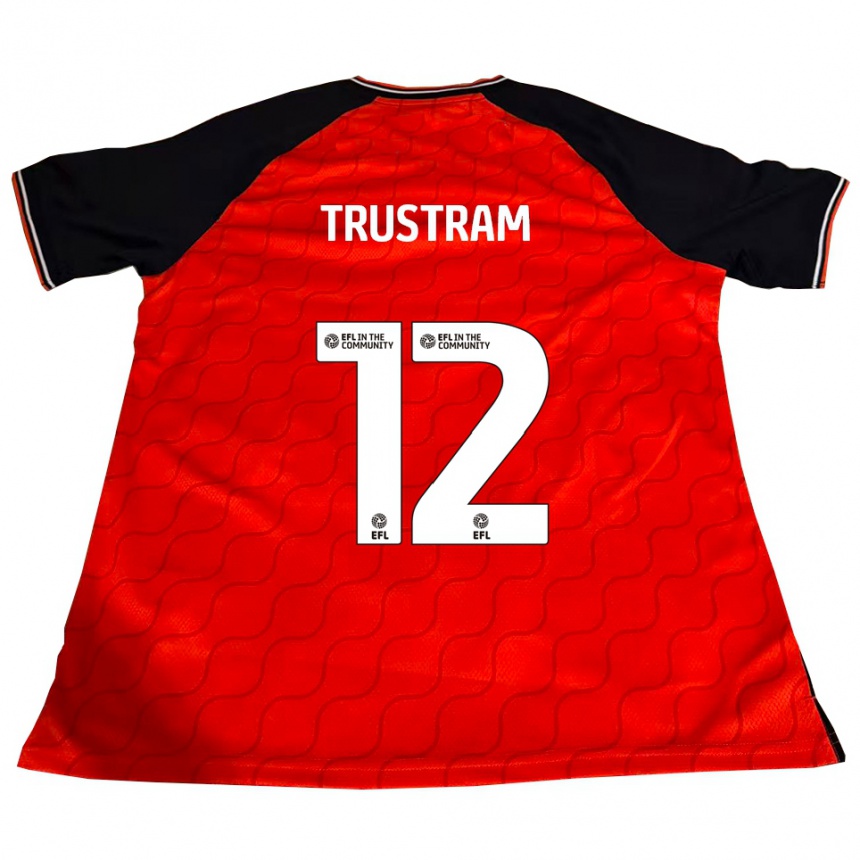 גברים כדורגל Charlie Trustram #12 כתום שחור לבן ג'רזי ביתית 2025/26