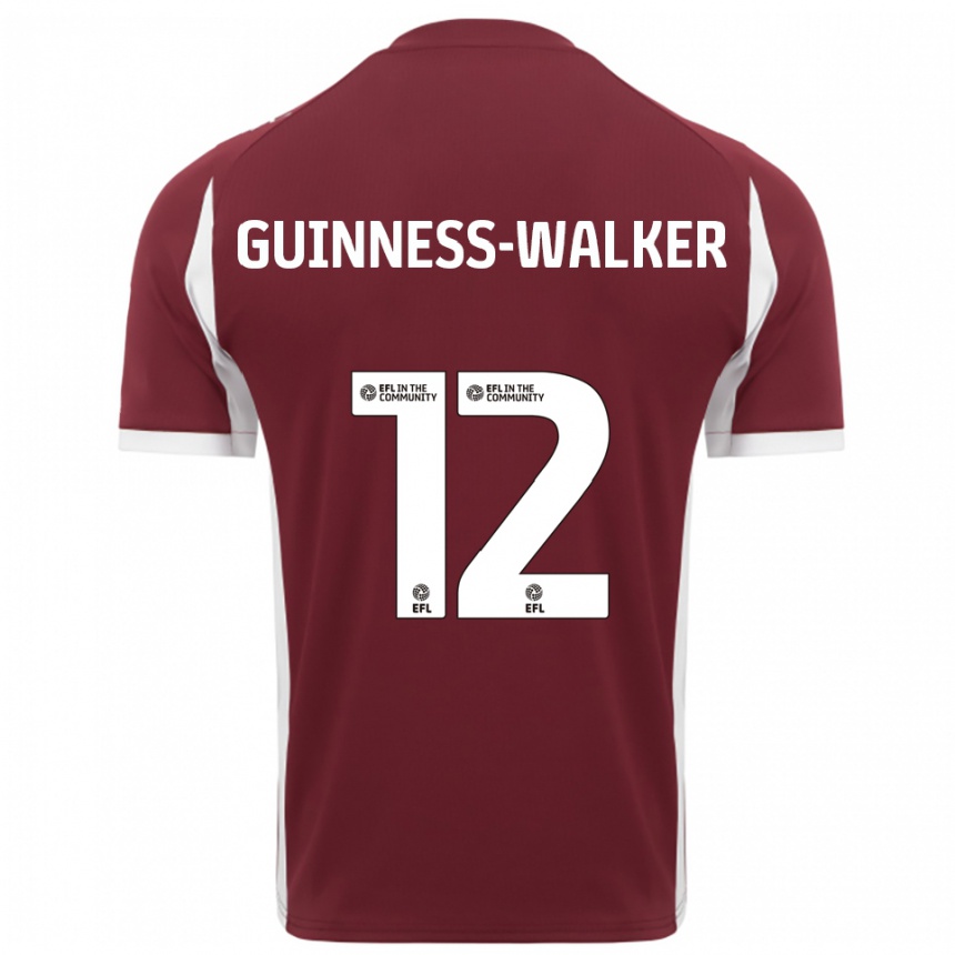 גברים כדורגל נסטה גינס-ווקר #12 בורדו לבן ג'רזי ביתית 2025/26