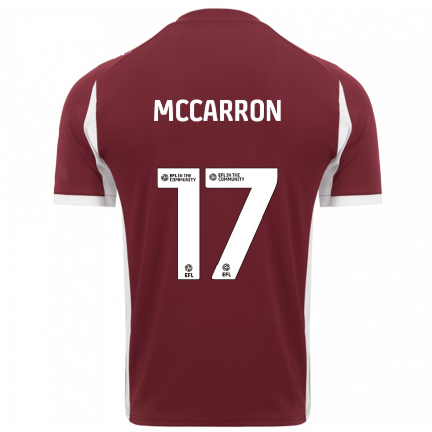 גברים כדורגל ליאם מקארון #17 בורדו לבן ג'רזי ביתית 2025/26