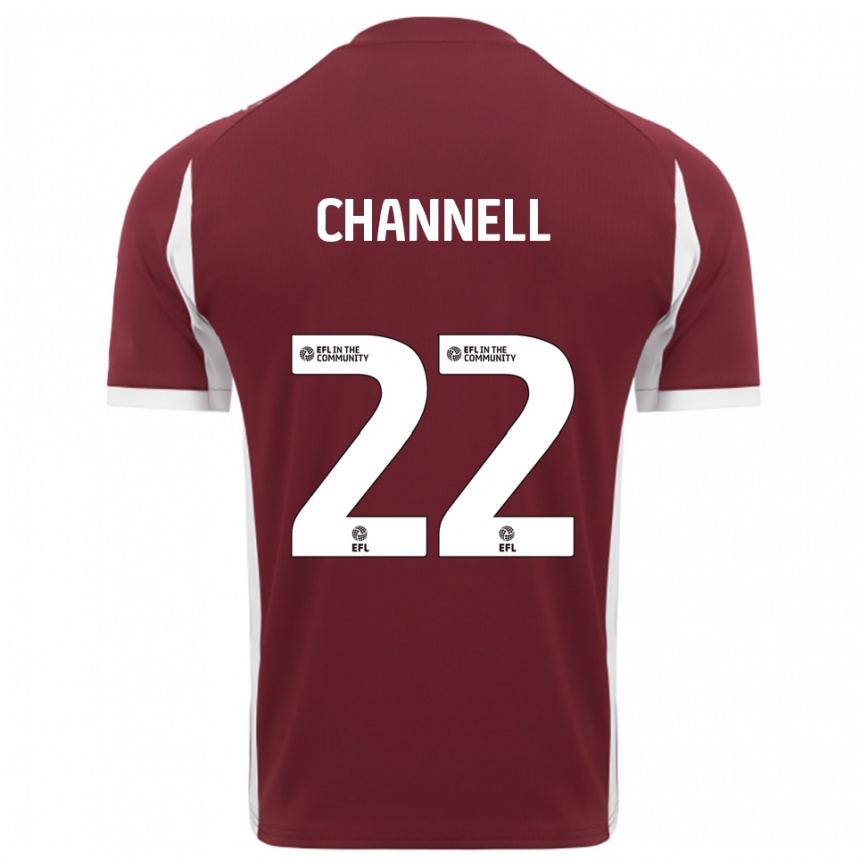 גברים כדורגל Laila Channell #22 בורדו לבן ג'רזי ביתית 2025/26