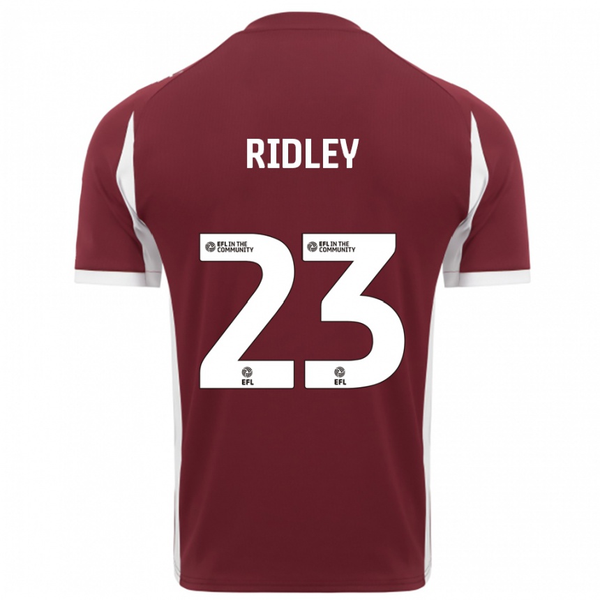 גברים כדורגל Paige Ridley #23 בורדו לבן ג'רזי ביתית 2025/26