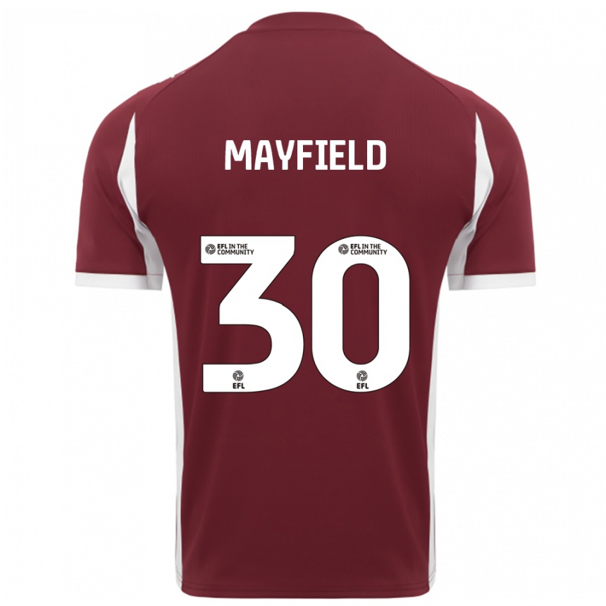 גברים כדורגל Holly Mayfield #30 בורדו לבן ג'רזי ביתית 2025/26