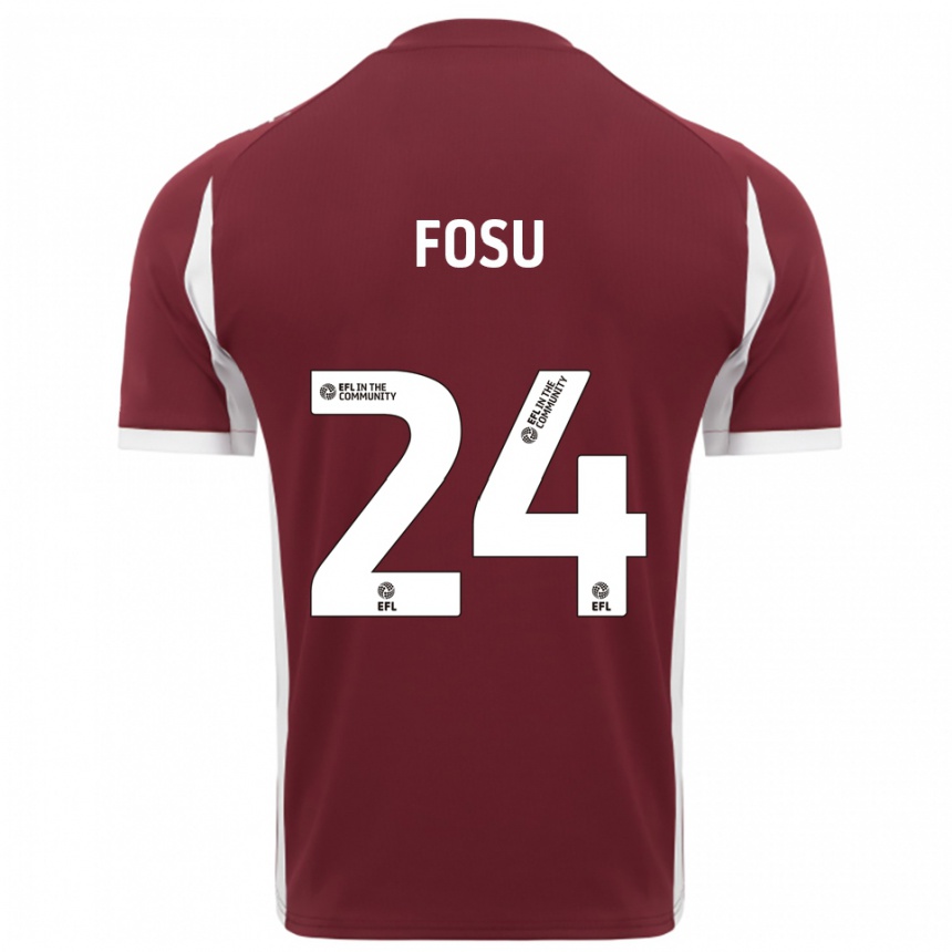 גברים כדורגל טאריק פוסו #24 בורדו לבן ג'רזי ביתית 2025/26