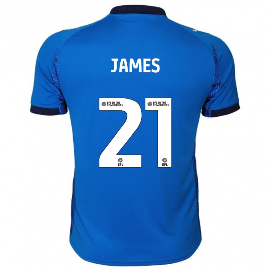 גברים כדורגל היילי ג'יימס #21 כחול לבן ג'רזי ביתית 2025/26