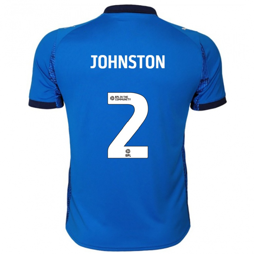 גברים כדורגל קארל ג'ונסטון #2 כחול לבן ג'רזי ביתית 2025/26