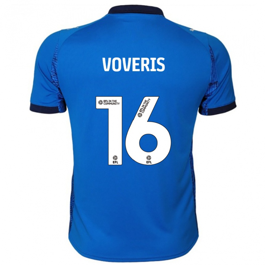 גברים כדורגל Airidas Voveris #16 כחול לבן ג'רזי ביתית 2025/26