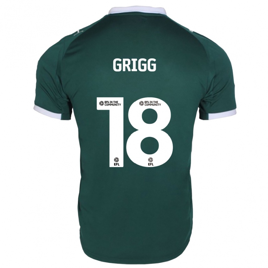 גברים כדורגל Katie Grigg #18 ירוק לבן ג'רזי ביתית 2025/26