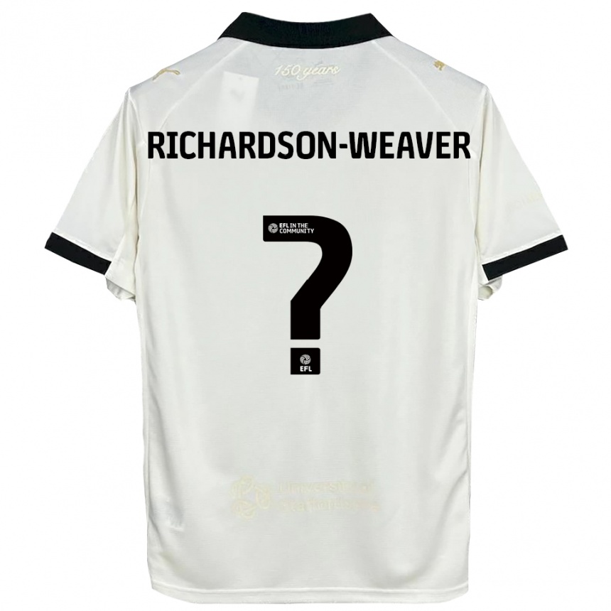 גברים כדורגל Ella Richardson-Weaver #0 לבן פנינה שחור ג'רזי ביתית 2025/26