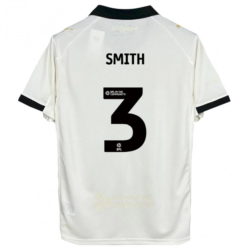 גברים כדורגל Jessica Smith #3 לבן פנינה שחור ג'רזי ביתית 2025/26