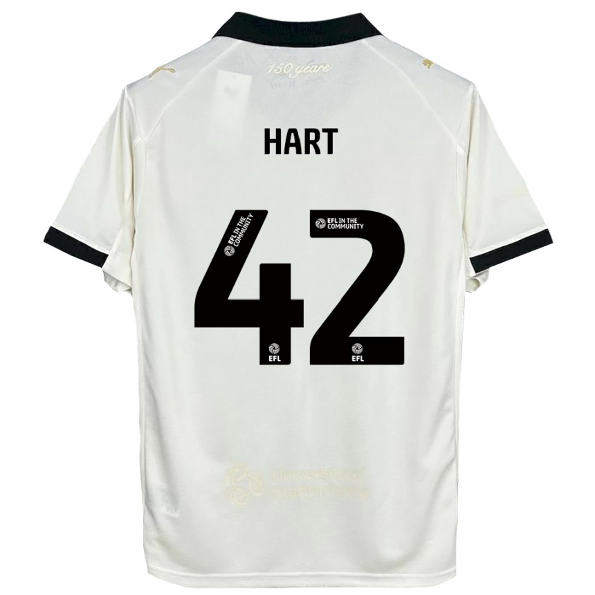 גברים כדורגל סם הארט #42 לבן פנינה שחור ג'רזי ביתית 2025/26