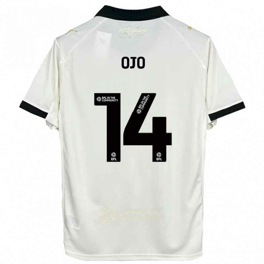 גברים כדורגל פאנסו אוג'ו #14 לבן פנינה שחור ג'רזי ביתית 2025/26