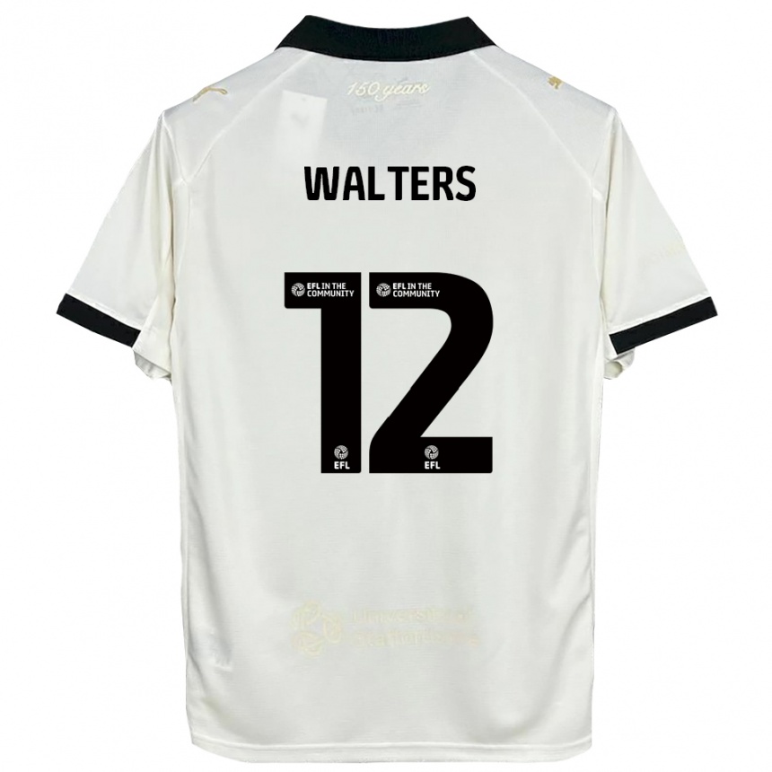 גברים כדורגל ריס וולטרס #12 לבן פנינה שחור ג'רזי ביתית 2025/26