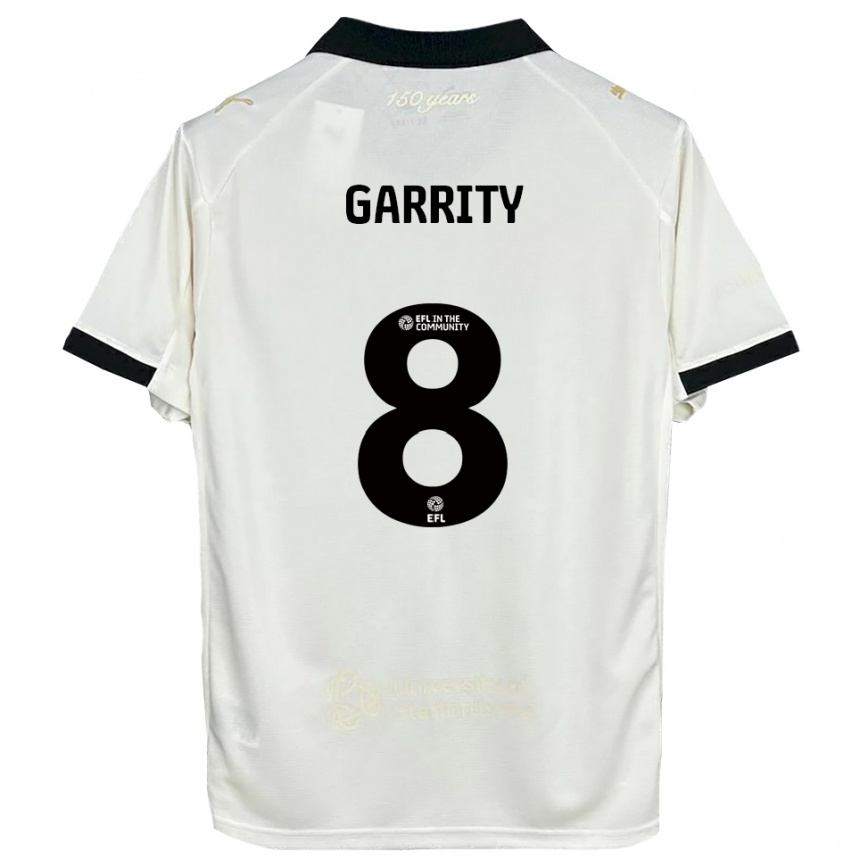 גברים כדורגל בן גאריטי #8 לבן פנינה שחור ג'רזי ביתית 2025/26