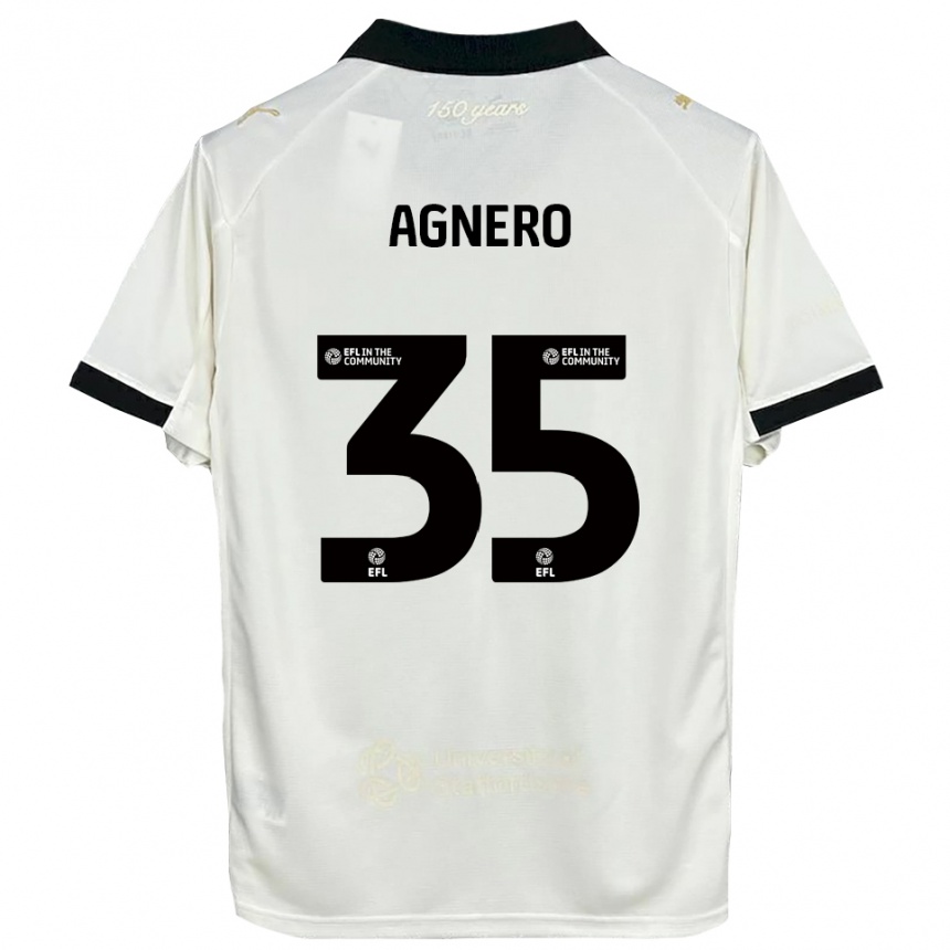 גברים כדורגל Karl Agnero #35 לבן פנינה שחור ג'רזי ביתית 2025/26