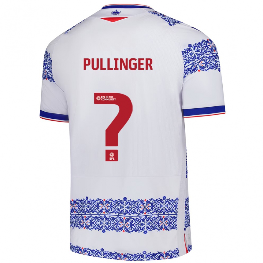 גברים כדורגל Matthew Pullinger #0 לבן כחול ג'רזי ביתית 2025/26