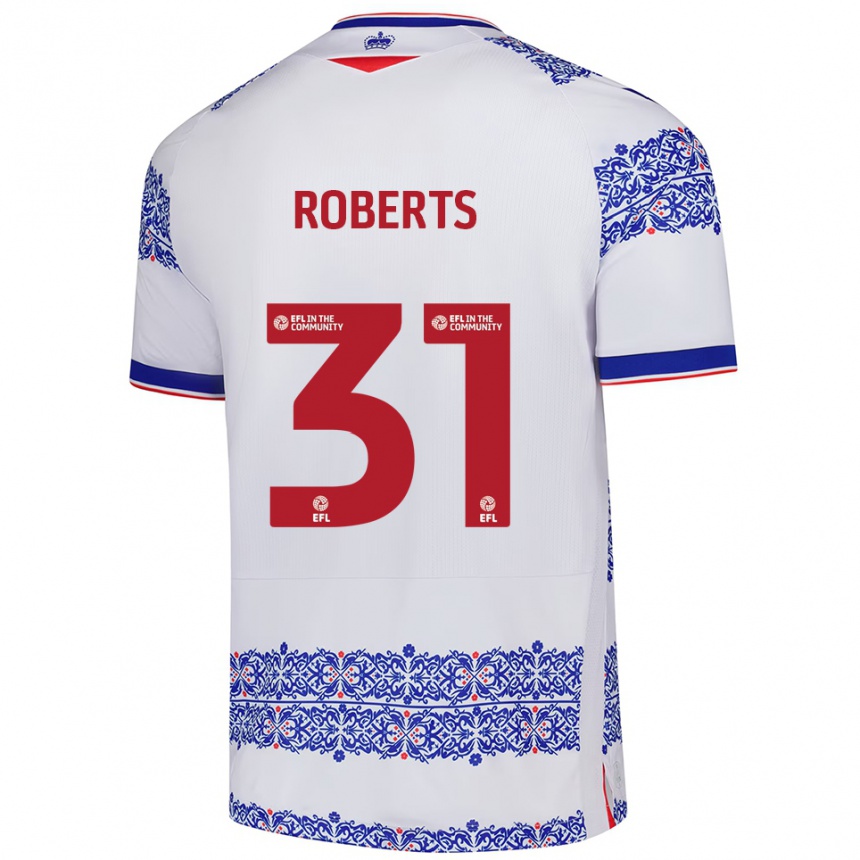 גברים כדורגל Bethan Roberts #31 לבן כחול ג'רזי ביתית 2025/26