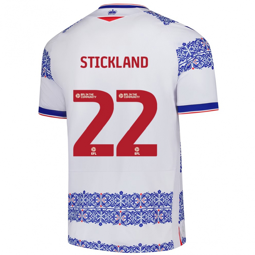 גברים כדורגל מיכאל סטיקלנד #22 לבן כחול ג'רזי ביתית 2025/26