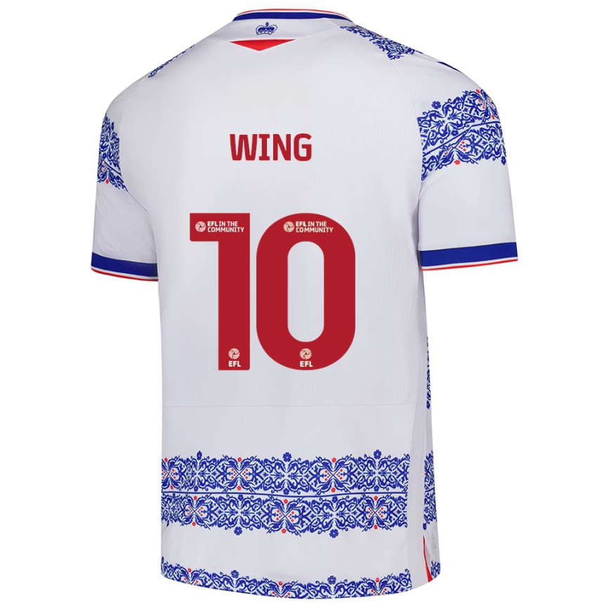 גברים כדורגל לואיס וינג #10 לבן כחול ג'רזי ביתית 2025/26