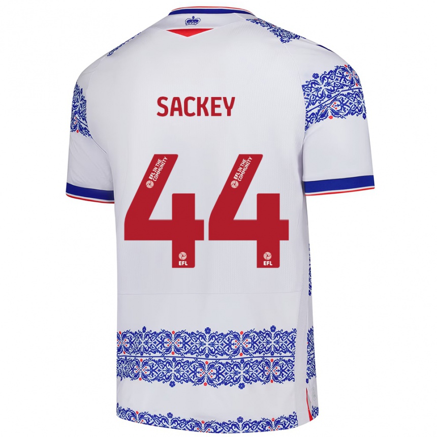גברים כדורגל Tyler Sackey #44 לבן כחול ג'רזי ביתית 2025/26
