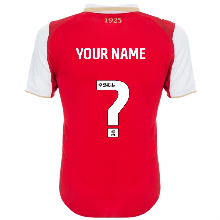 גברים כדורגל השם שלך #0 אדום לבן ג'רזי ביתית 2025/26