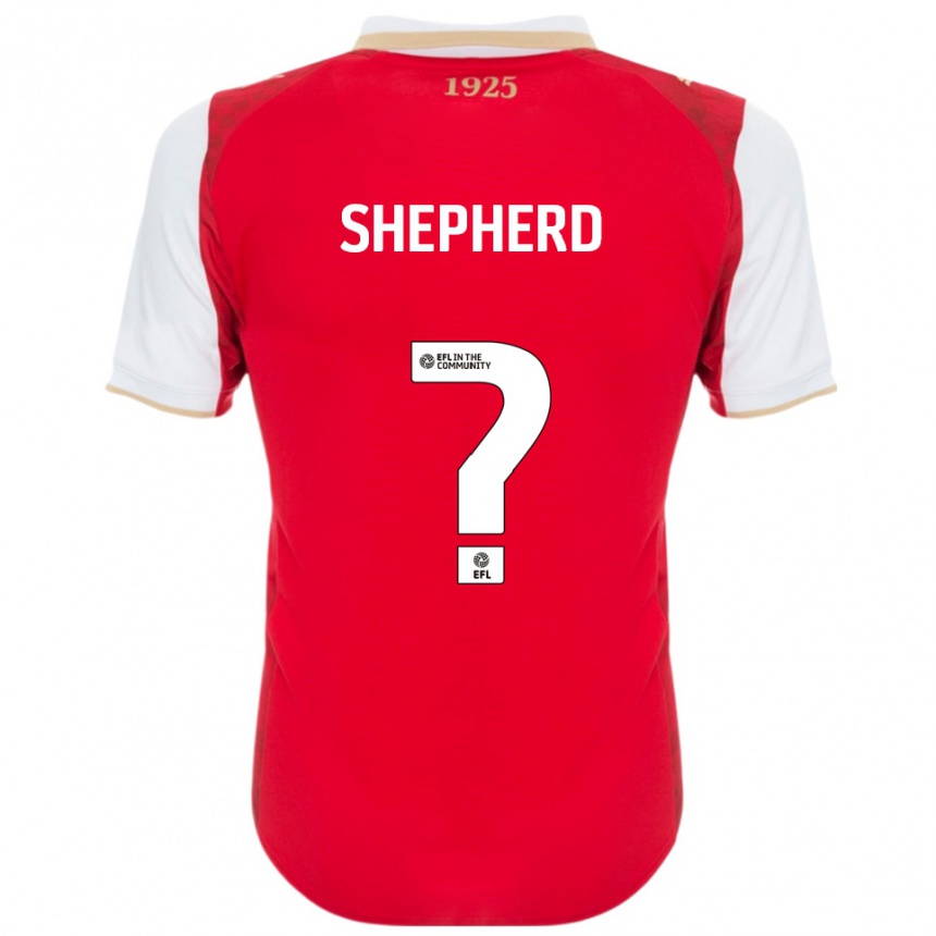 גברים כדורגל Tom Shepherd #0 אדום לבן ג'רזי ביתית 2025/26