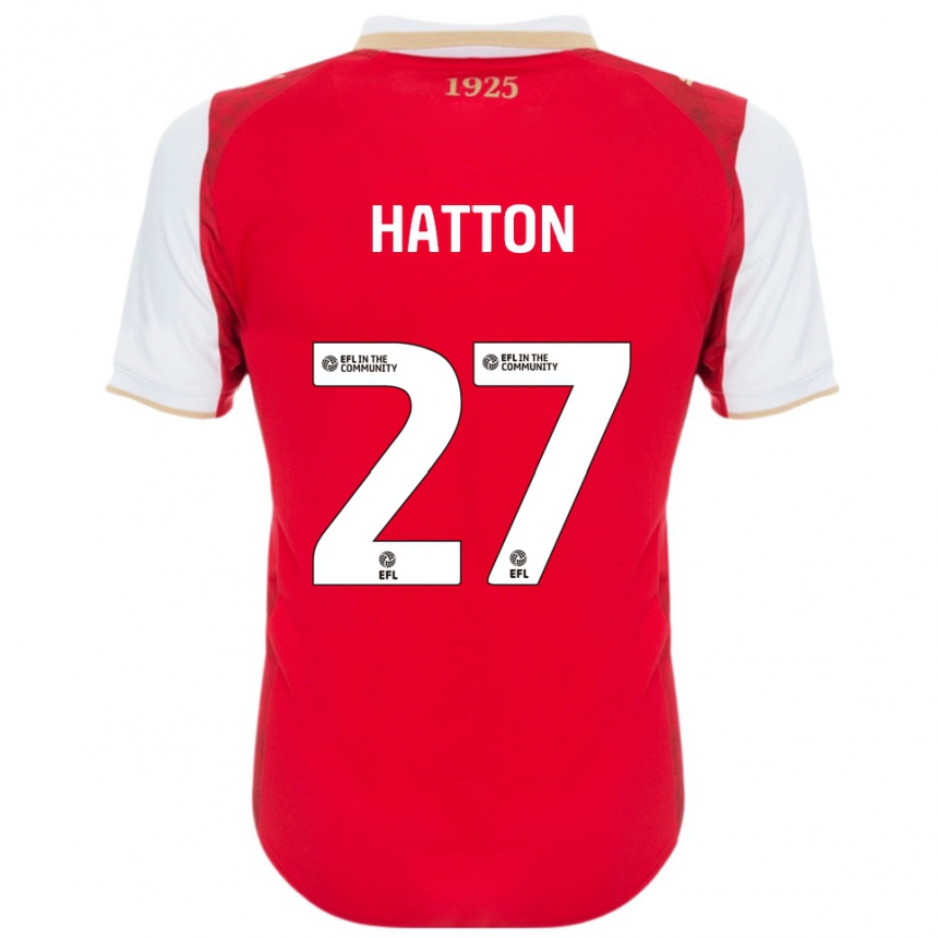 גברים כדורגל בן האטון #27 אדום לבן ג'רזי ביתית 2025/26