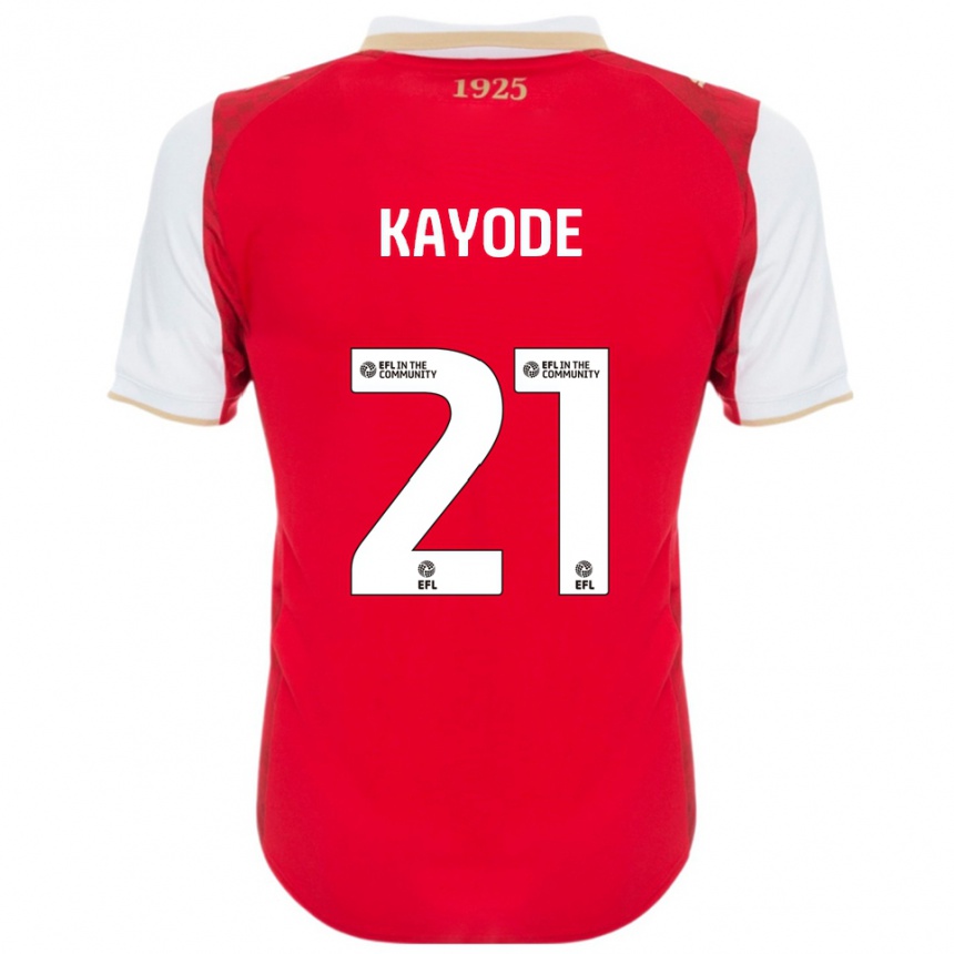 גברים כדורגל ג'ושוע קאיודי #21 אדום לבן ג'רזי ביתית 2025/26