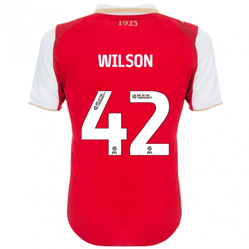 גברים כדורגל Reece Wilson #42 אדום לבן ג'רזי ביתית 2025/26