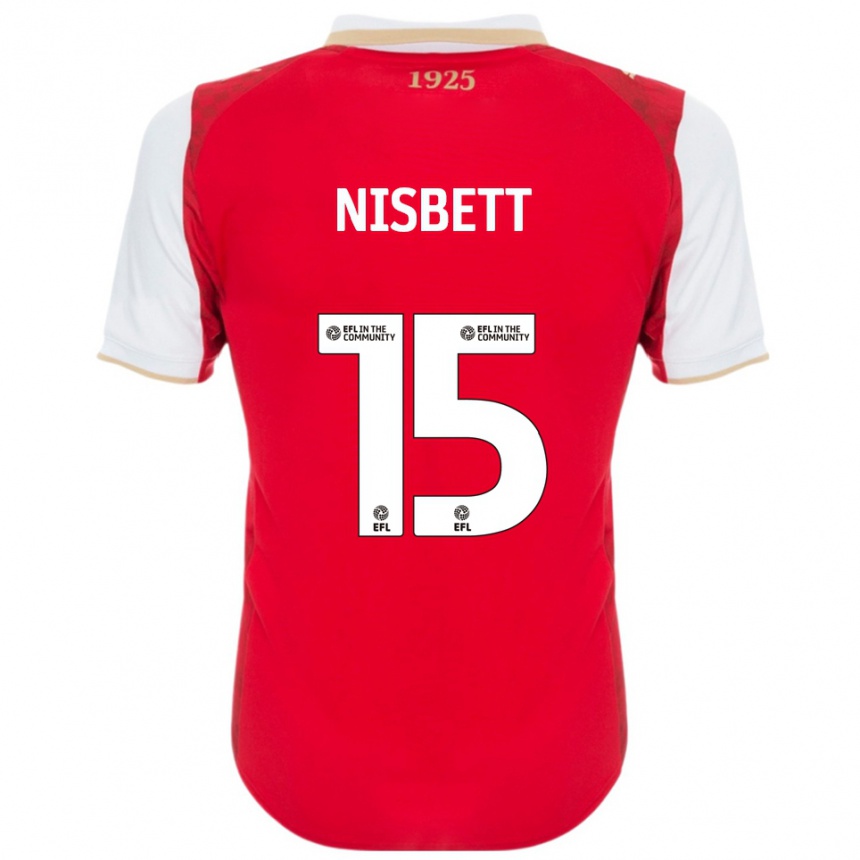 גברים כדורגל קניה ניסבט #15 אדום לבן ג'רזי ביתית 2025/26