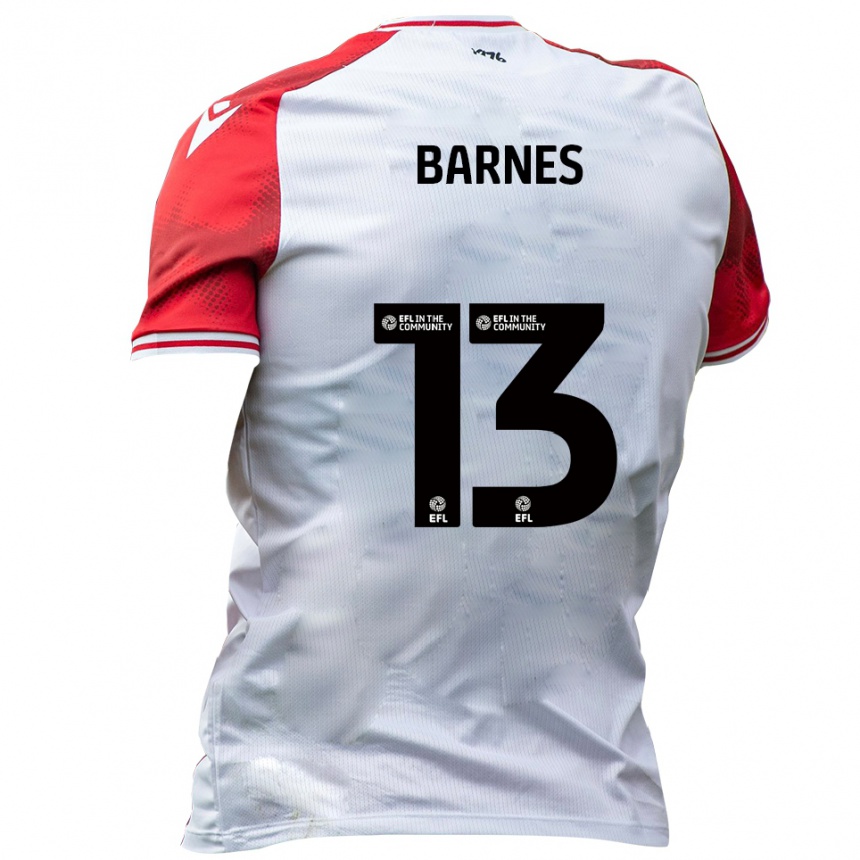 גברים כדורגל Callum Barnes #13 לבן אדום ג'רזי ביתית 2025/26