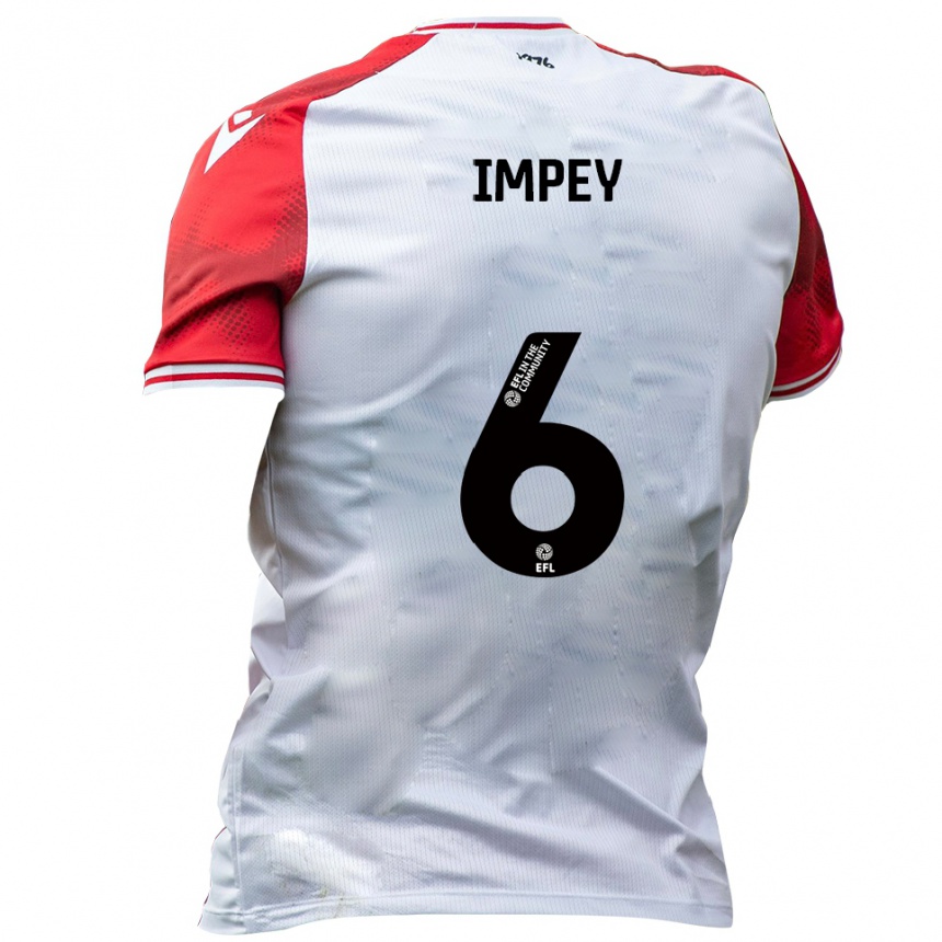 גברים כדורגל פרנקי אימפיי #6 לבן אדום ג'רזי ביתית 2025/26