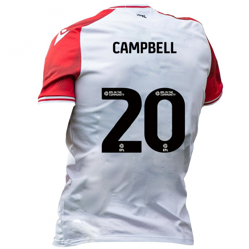 גברים כדורגל Chem Campbell #20 לבן אדום ג'רזי ביתית 2025/26
