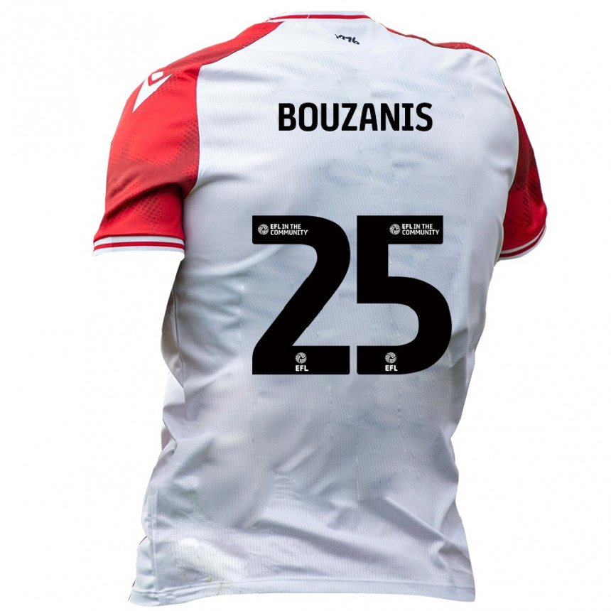 גברים כדורגל דין בוזניס #25 לבן אדום ג'רזי ביתית 2025/26