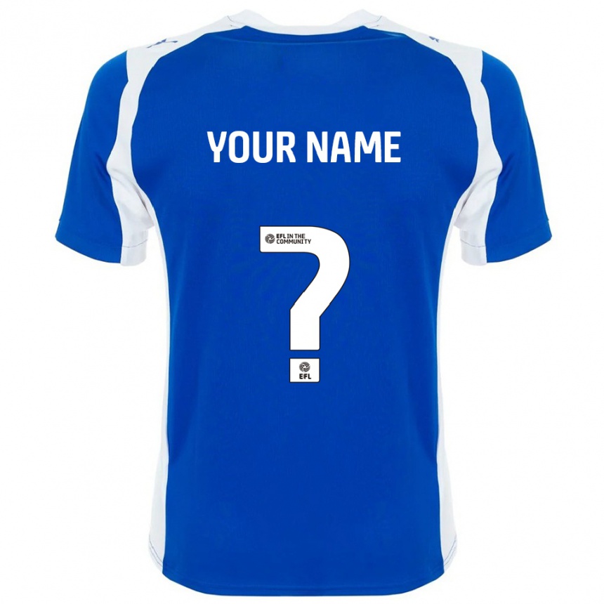 גברים כדורגל השם שלך #0 כחול לבן ג'רזי ביתית 2025/26