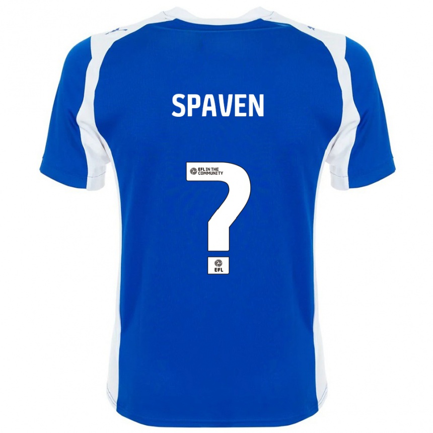 גברים כדורגל Jake Spaven #0 כחול לבן ג'רזי ביתית 2025/26