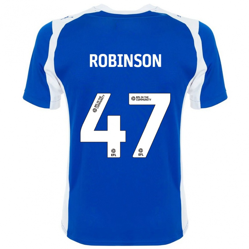 גברים כדורגל ג'וש רובינסון #47 כחול לבן ג'רזי ביתית 2025/26