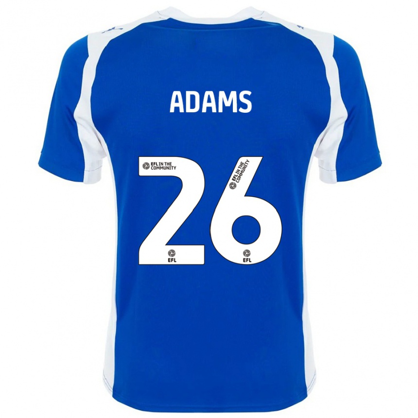 גברים כדורגל Joe Adams #26 כחול לבן ג'רזי ביתית 2025/26