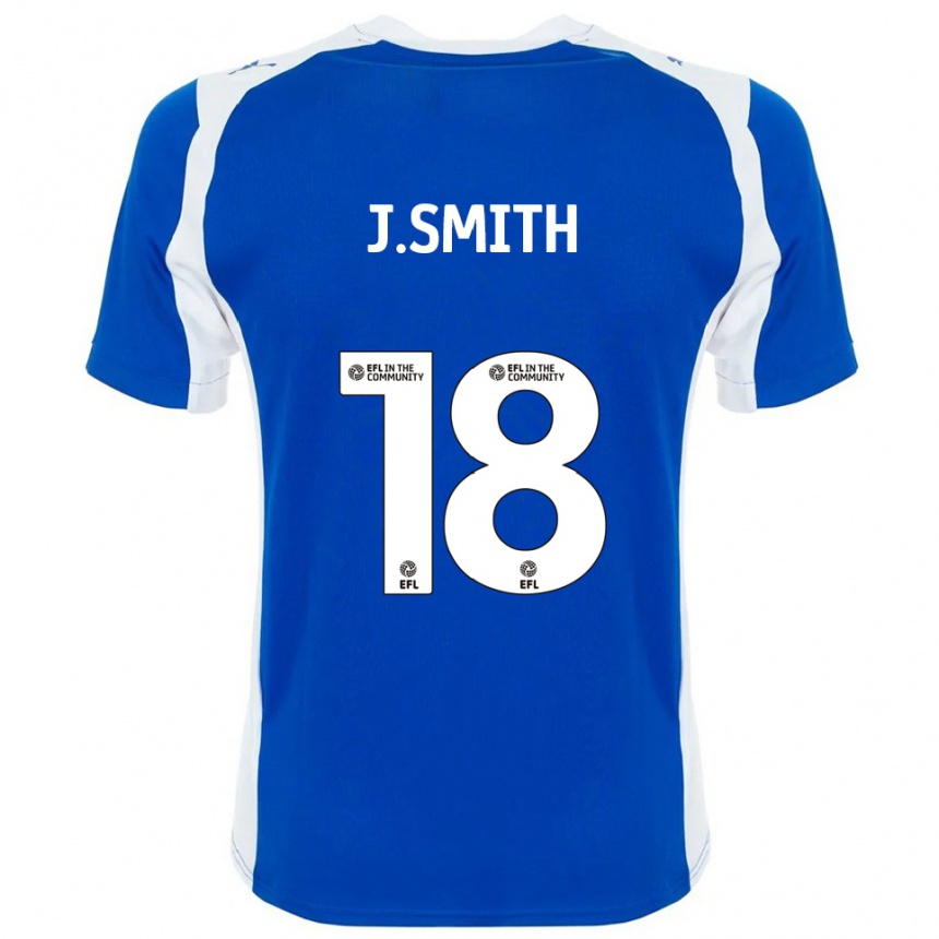 גברים כדורגל Jonny Smith #18 כחול לבן ג'רזי ביתית 2025/26 גברים כדורגל Jonny Smith #18 כחול לבן ג'רזי ביתית 2025/26
