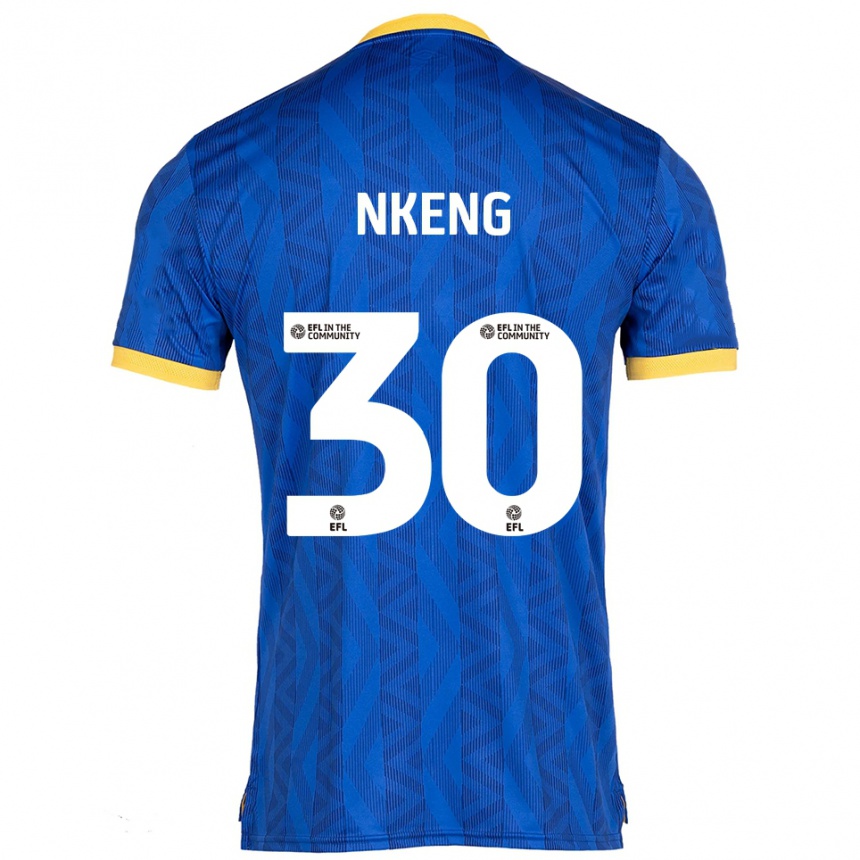 גברים כדורגל Junior Nkeng #30 כחול נייבי צהוב ג'רזי ביתית 2025/26