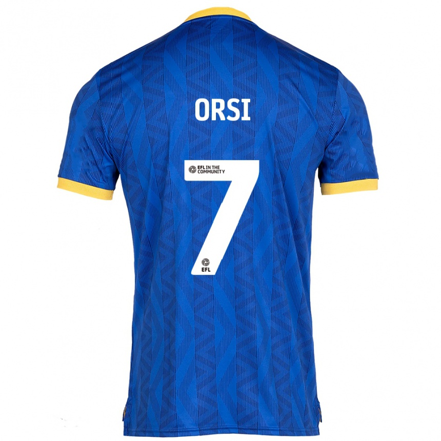 גברים כדורגל דנילו אורסי #7 כחול נייבי צהוב ג'רזי ביתית 2025/26