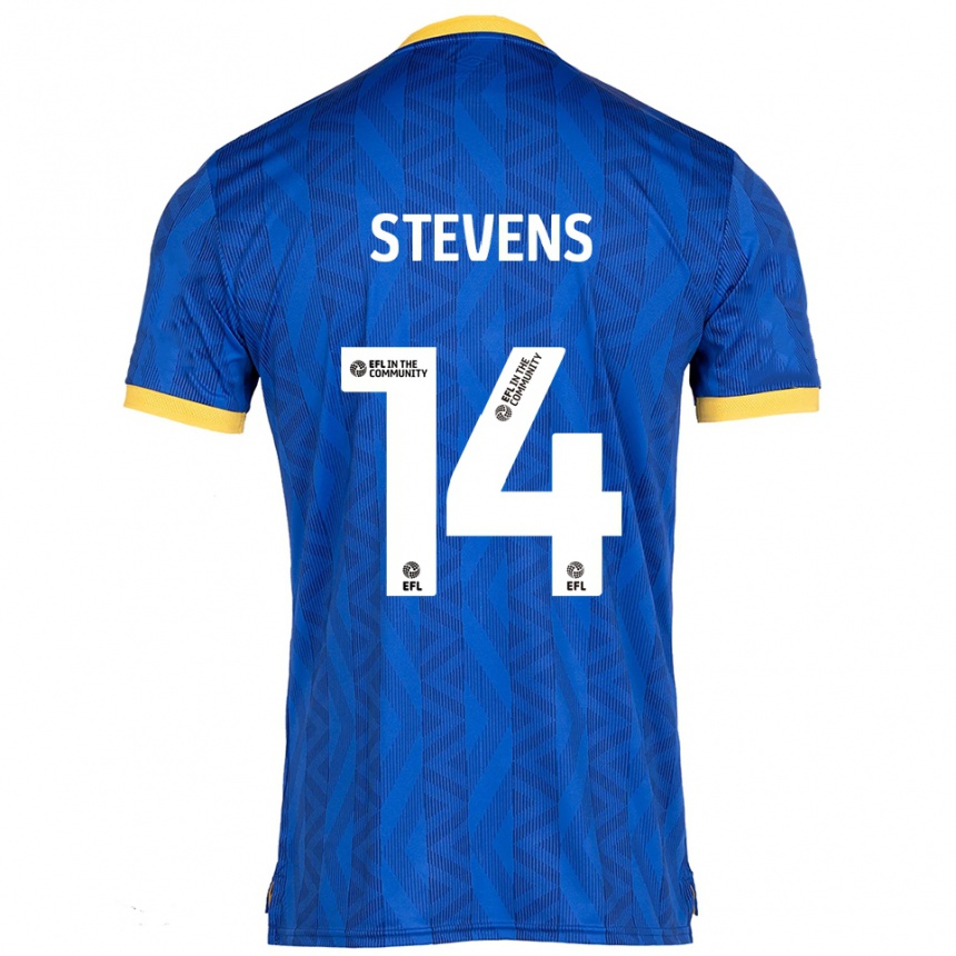 גברים כדורגל מת'יו סטיבנס #14 כחול נייבי צהוב ג'רזי ביתית 2025/26