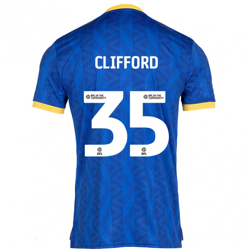 גברים כדורגל ג'ורג'יה קליפורד #35 כחול נייבי צהוב ג'רזי ביתית 2025/26