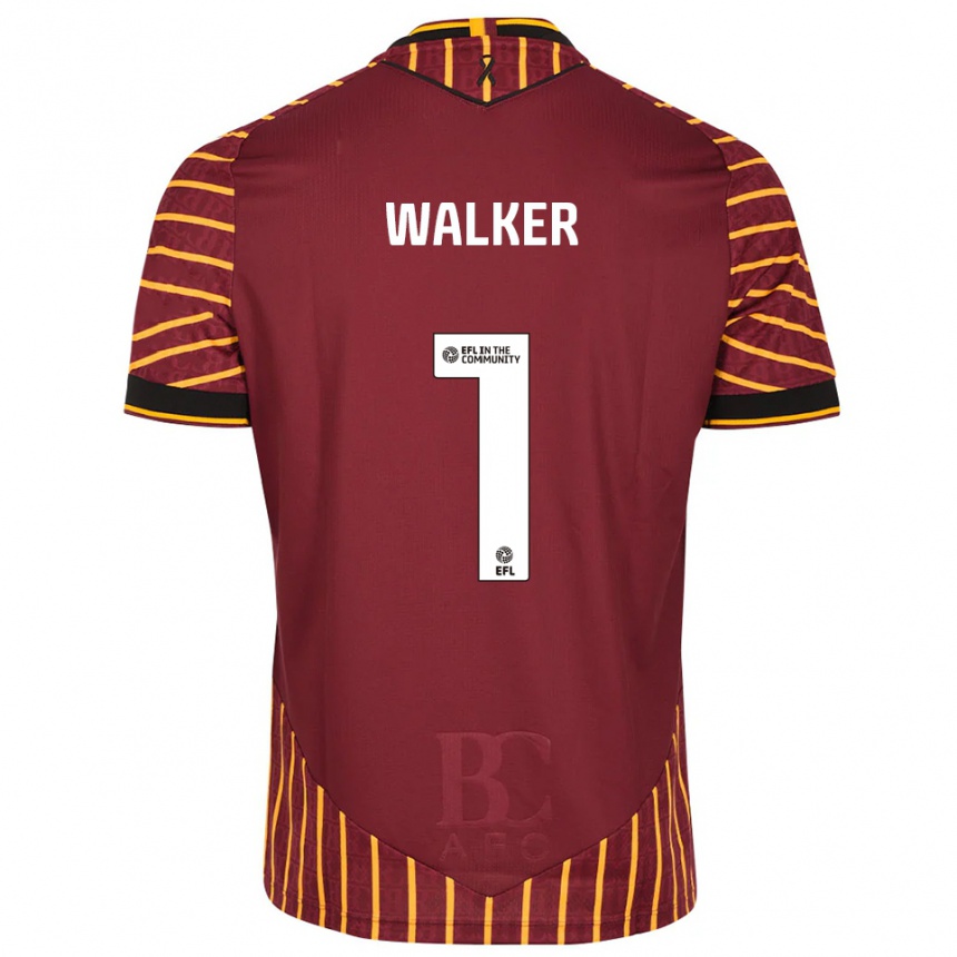 גברים כדורגל Sam Walker #1 כתום בורדו ג'רזי ביתית 2025/26