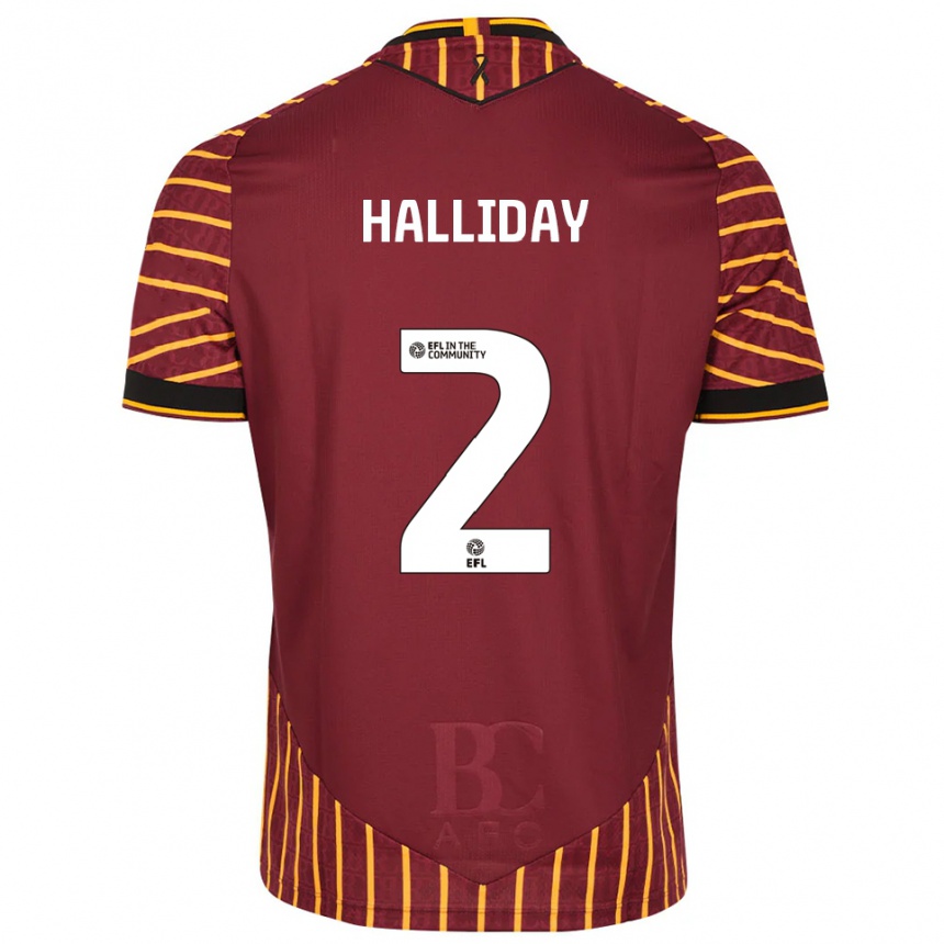 גברים כדורגל בראדלי הולידיי #2 כתום בורדו ג'רזי ביתית 2025/26