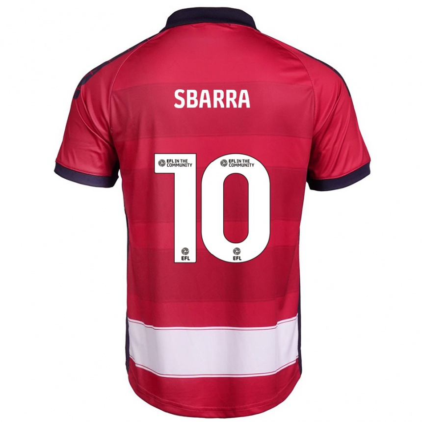 גברים כדורגל ג'ו סבארה #10 אדום לבן ג'רזי ביתית 2025/26