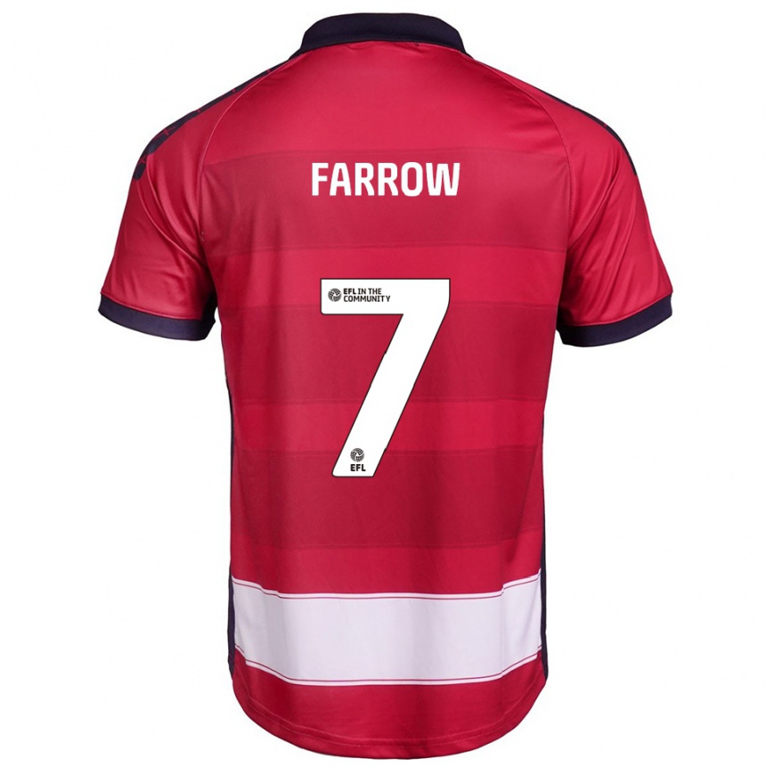 גברים כדורגל לוסי פארו #7 אדום לבן ג'רזי ביתית 2025/26